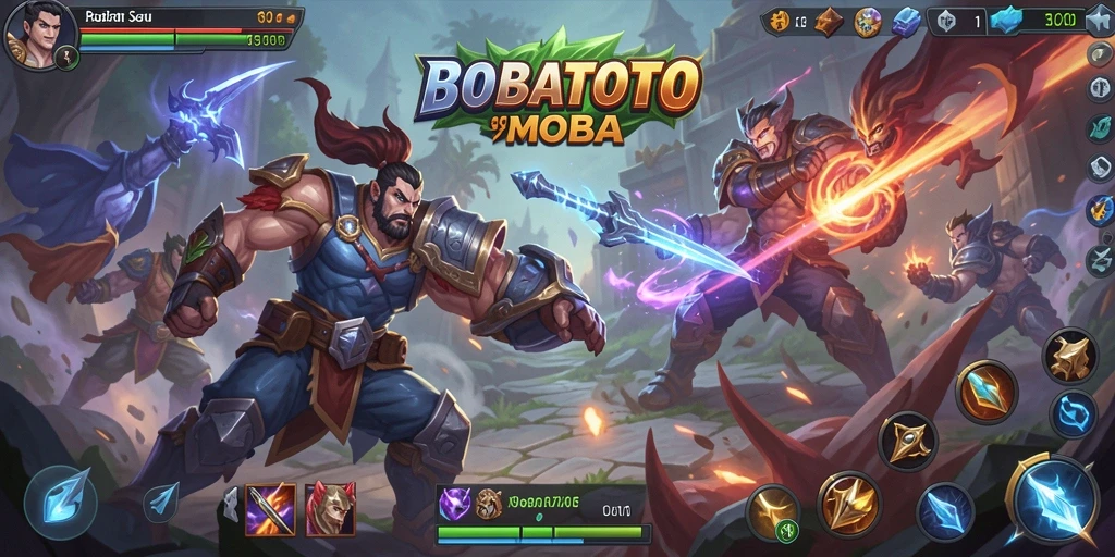 Screenshot gameplay BOBATOTO yang menampilkan aksi seru di arena.