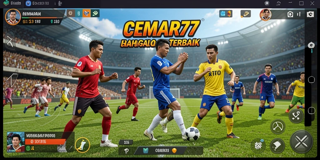 Tampilan utama CEMARA77 dengan gameplay olahraga yang seru.