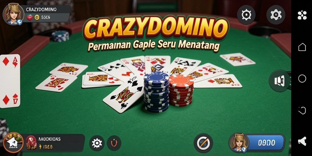 Tampilan gameplay seru di CRAZYDOMINO dengan pemain bersaing.