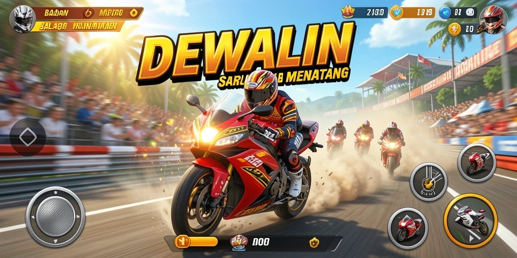 Gameplay DEWALIN yang menarik dan menantang di trek balapan.