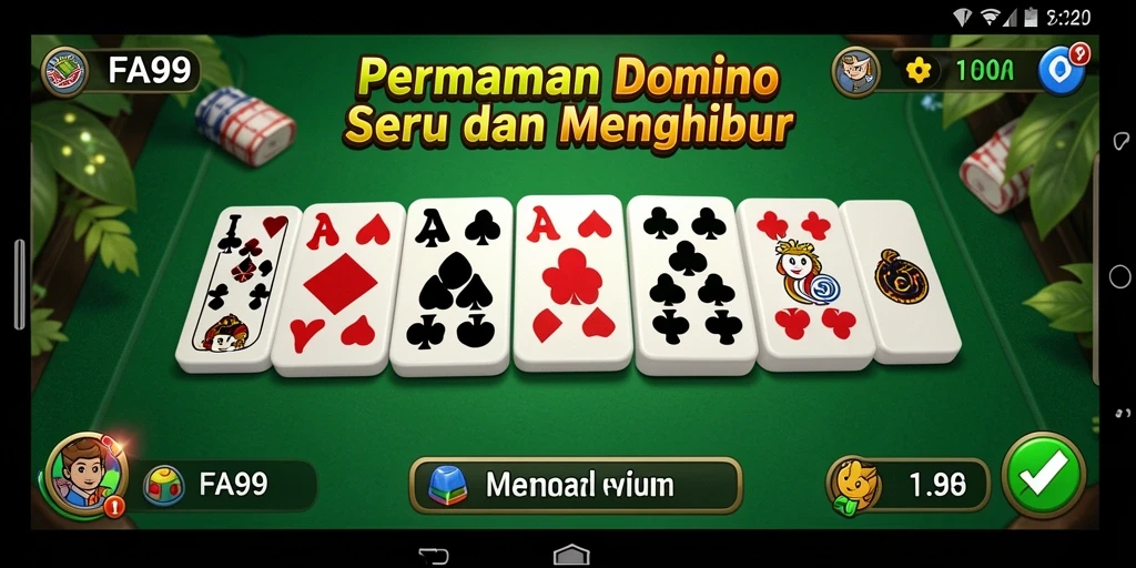 Tangkapan layar menunjukkan gameplay seru dalam permainan Domino.