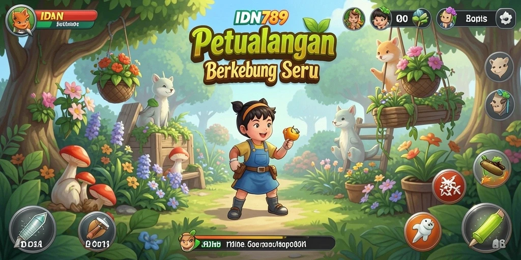 Screenshot gameplay IDN789 menunjukkan petualangan bertani yang menarik.