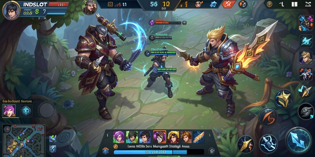Gameplay seru INDSLOT dengan aksi MOBA mendebarkan.