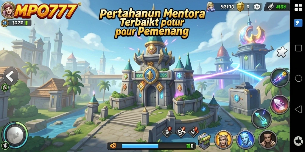 Screenshot MPO777 menampilkan gameplay menara yang epik dan menegangkan.