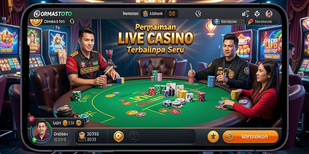 Tampilan gameplay <strong>ORMASTOTO</strong> yang mendebarkan dengan dealer langsung dan interaksi nyata.