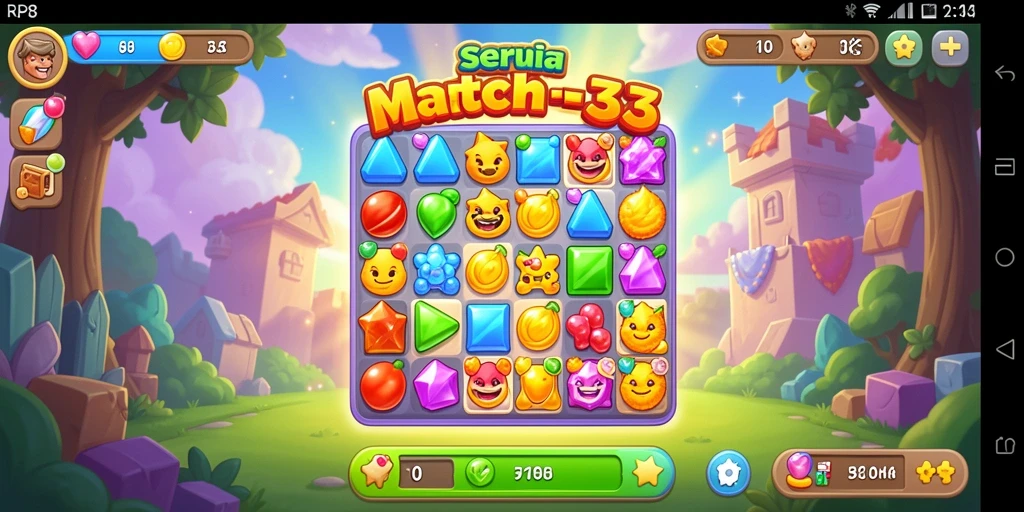 Tampilan gameplay RP8 yang penuh warna dan menantang.