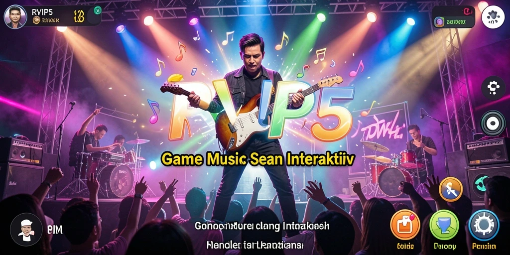 Tampilan menarik dari gameplay RVIP5 yang menyajikan musik berbagai genre.