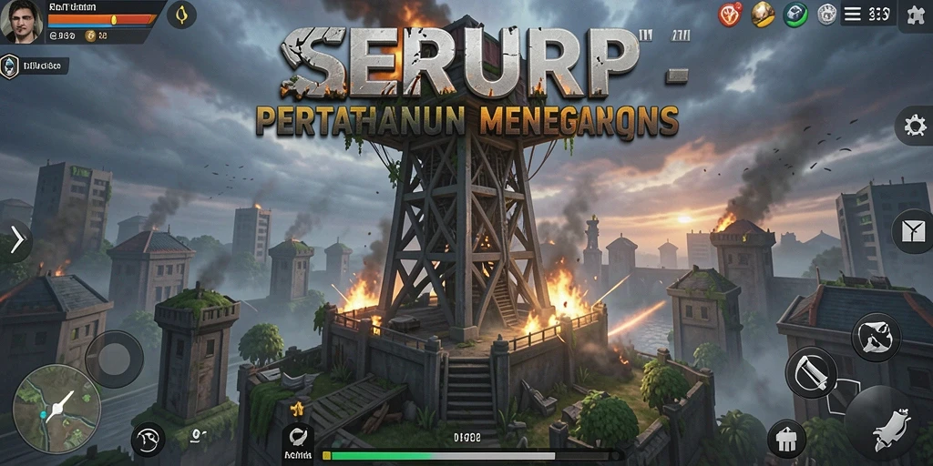Gameplay SERURP dengan menara menakjubkan dan strategi yang mendebarkan.