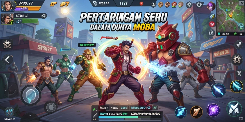 Tampilan gameplay intens dari SPBU77 dalam aksi MOBA.