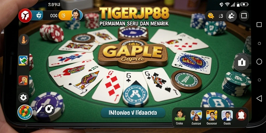 Screenshot gameplay TIGERJP88 menampilkan aksi seru permainan Gaple.