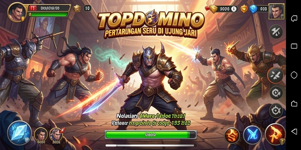 Tampilan gameplay mendebarkan di game Fighting TOPDOMINO.
