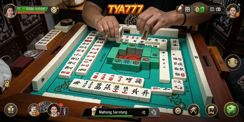 Tampilan gameplay Mahjong yang mendebarkan di TYA777.