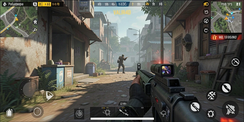 Tampilan gameplay menegangkan dalam VALIR4D dengan aksi tanpa henti.